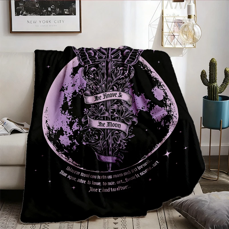 The Knave and Moon Flannel Blanket, Rachel Gillig Fantasy Flannel Blanket, Knight and Moth Book Flannel Blanket
