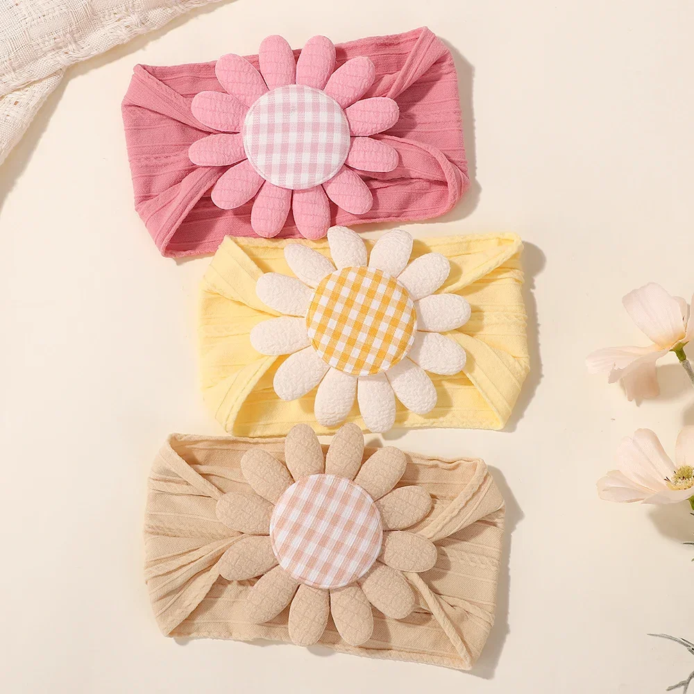 

LOVEKIKI Sun Flower Baby Headband Soft Nylon Hair Band for Newborn Kids Headwear Elastic Infant Turban Girls Hair Accessories