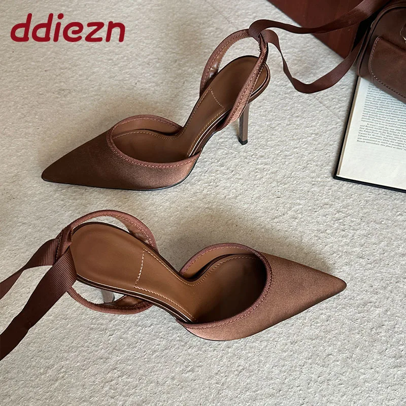 أزياء من الدانتل متابعة مضخات السيدات أحذية عالية الكعب الصنادل الجديدة في 2026 الإناث أشار تو الأحذية أنيقة النساء رقيقة الكعوب الأحذية #3