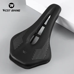 WEST BIKING Road Bike Gel Comfortable Seat PU Leather Soft Foam Filled Cushion MTB Cycling Saddle Ultralight Bicycle Parts