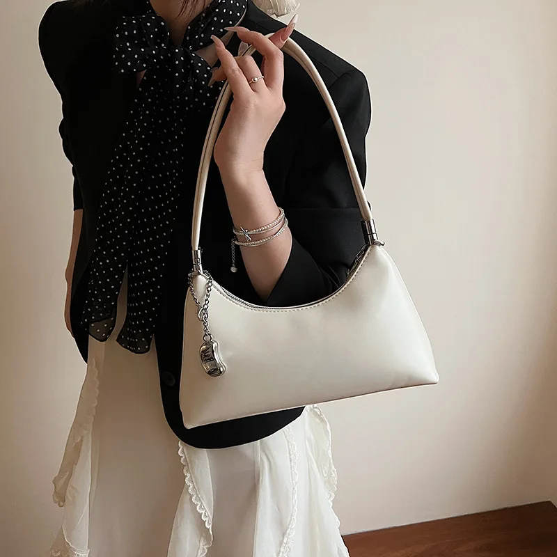 Shoulder Handbags Vintage PU Leather White Crossbody Bags Small Summer Cell Phone High-Quality Trend the Tote Bag New Luxury