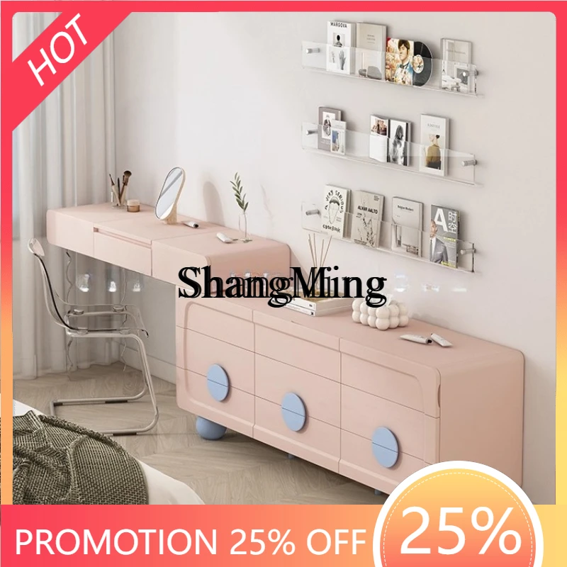 

Новая туалетная тумба SM с откидным зеркалом, кремового цвета, для спальни, с шестью ящиками, из массива дерева