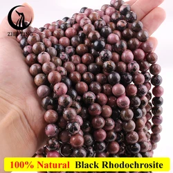 Zhe Ying Natural Cheap Rhodochrosite Stone Round Amazonite Jasper Chalcedony Beads for Bracelet DIY Jewelry Making Strand 15''