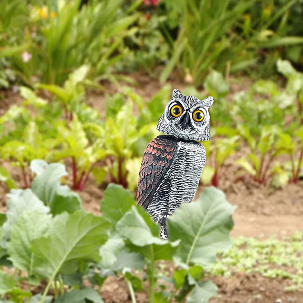 Реалистичные поделки с изображением совы для наружных садовых украшений, нетоксичные 360° °   Вращающийся головной орнамент Круглые уши
