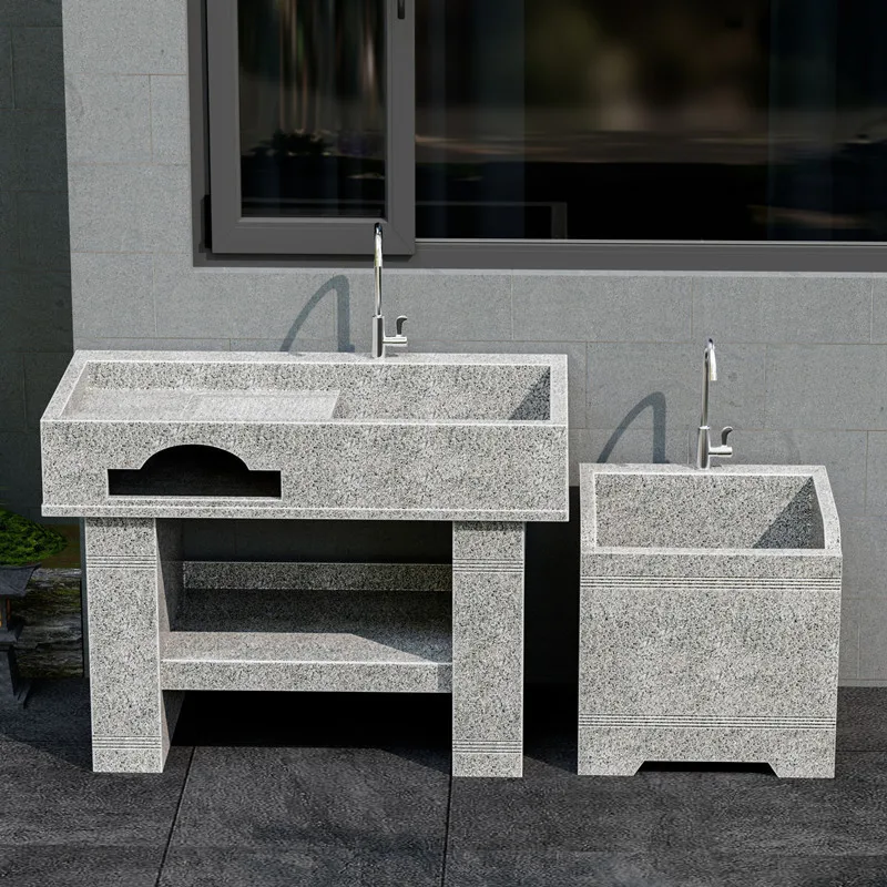 Natural granite laundry pool Balcony Outdoor courtyard Splicing sink Vegetable basin Outdoor marble laundry basin