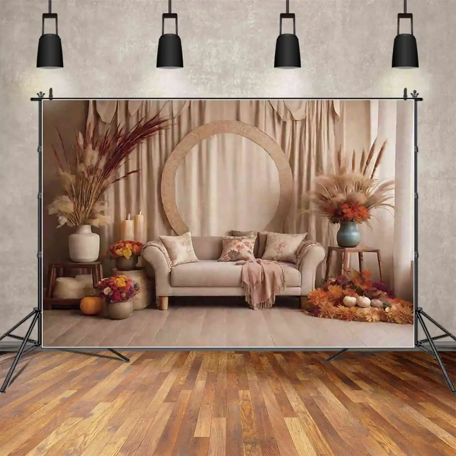 MOON.QG Boho Autumn Photography Background Bohemia Farm Thanksgiving Photocall Backdrop Baby Photo Studio Photozone Accessories