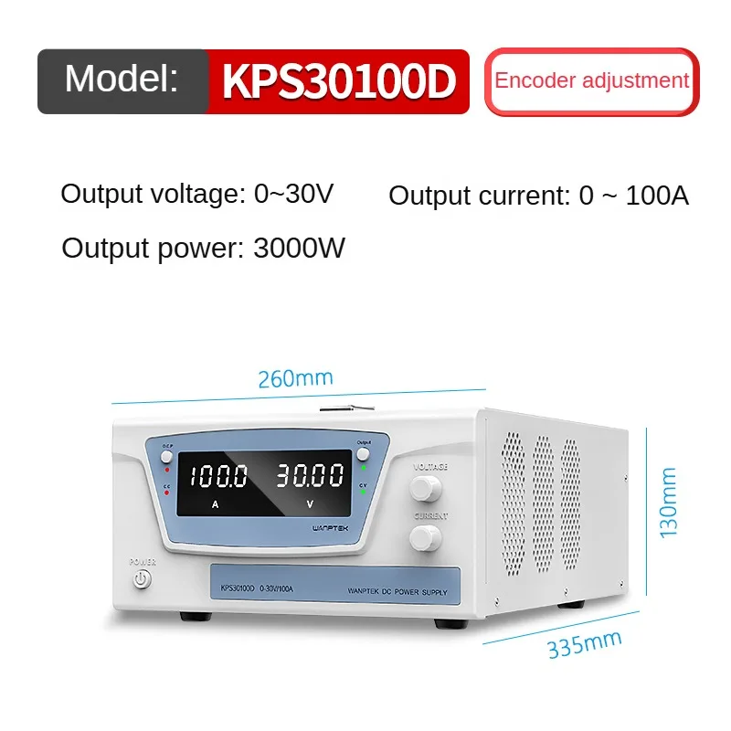 

Wantek High-Power Adjustable DC Stabilized Power Supply Adjustable 30V 20A/30A/40A/50A/60A/80A/100A Maintenance Power Supply