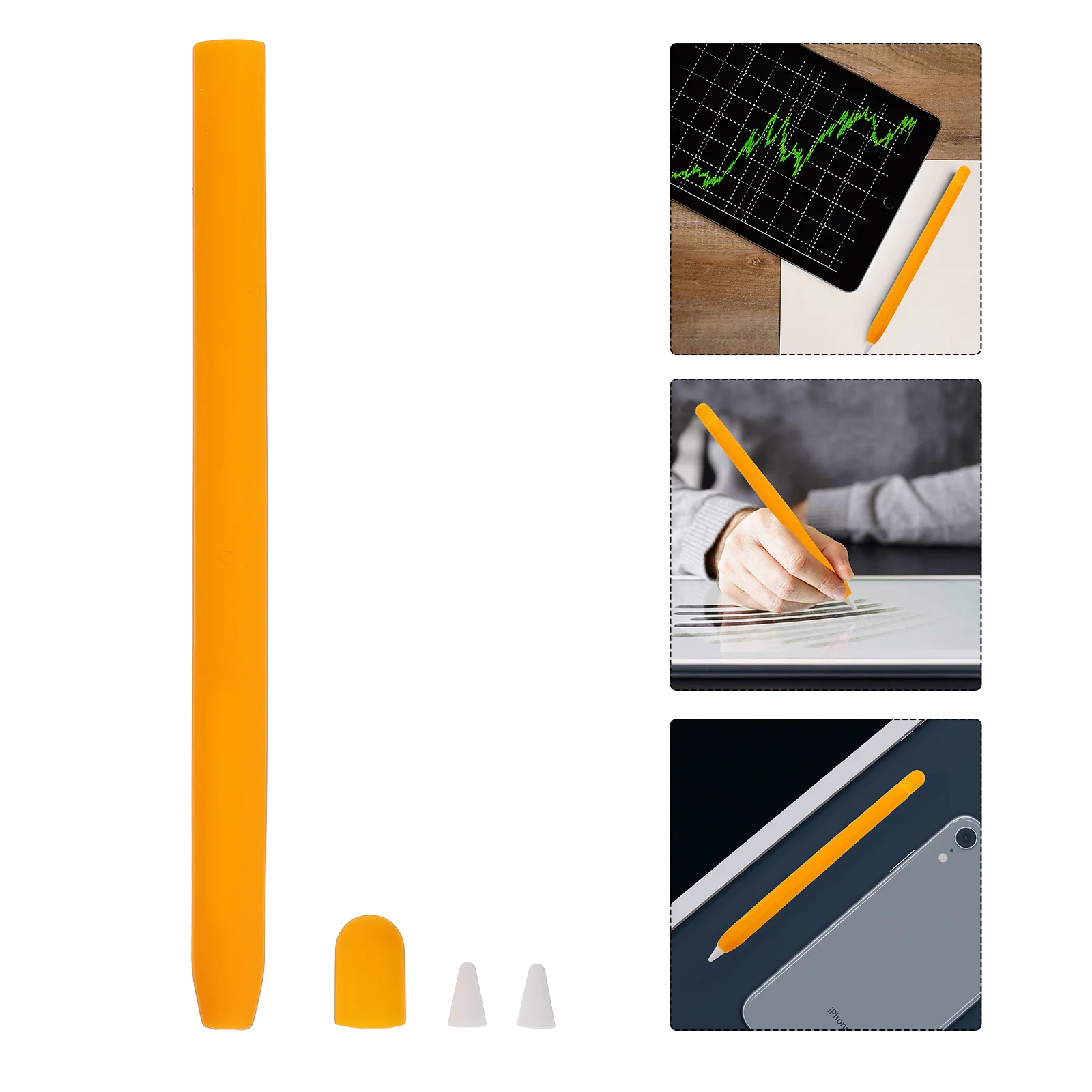 Stylus Pen Case Siliconen beschermhoes Antislip Wortelvorm Stop Roll Cover Compatibel met Apple Pencil 2-styluspen