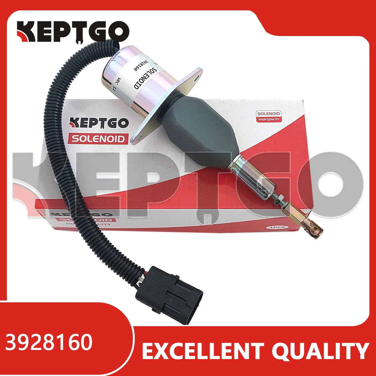 Solenoide de apagado de 12 V compatible con/reemplazo para 12VD Cummins 6CT, 6CTA 3923680 3928160 3932545 J928160 SA-4293-12 3928160