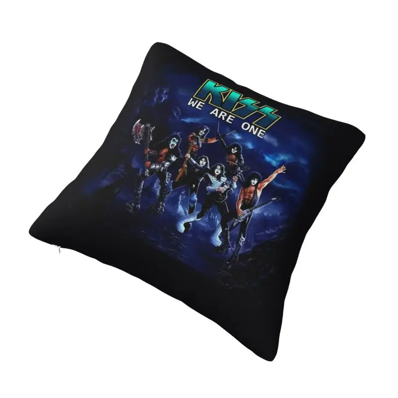 Custom Heavy Metal Rock Roll Pillow Case 40x40cm Kiss Music Band Cushions Cover Square Pillowcase