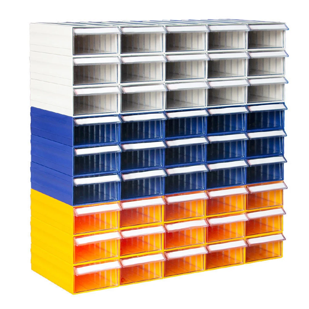 Element Storage Box Hardware Parts Boxes Stackable Pull-out Plastic Case For Crafts Component Screws Tools Storing