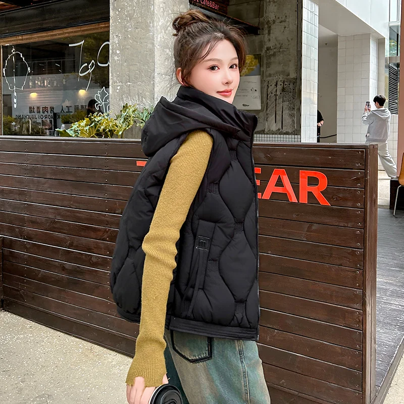 

Женский хлопковый жилет Jaet, осенне-зимняя новая съемная шапка, красивая свободная верхняя одежда, модная одежда для поездок на работу, Thiened