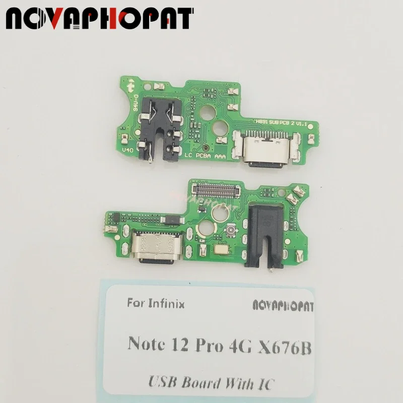 For Infinix Note 12 Pro 4G X676 X676B X676c USB Dock Charger Port Plug Headphone Audio Jack Microphone Charging Board With IC