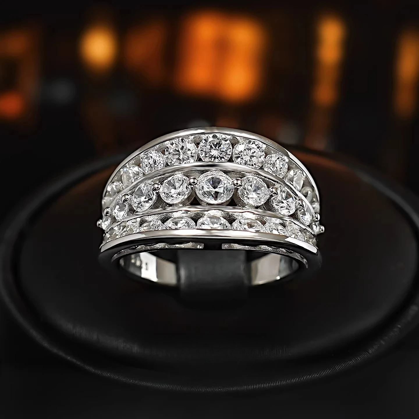 

925 silver ring full set wide version cool and stylish personalized layered jewelry, cool and high-end women's gift