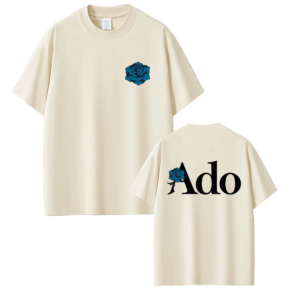 

Ado Logo Graphic T-shirt Men Women Clothing Fashion Japanese Pop Music T-shirts Unisex Casual Cotton Vintage T Shirts Streetwear