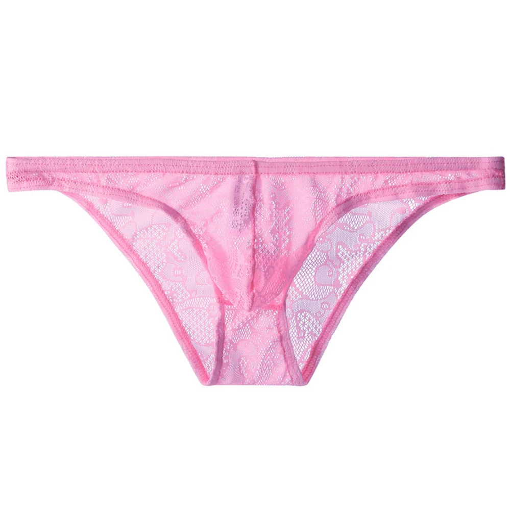Exotic Costume Ultrathin Mesh Briefs See Through Briefs Breathable Fabric Floral Pattern Package Contains 1 Brief Regular Length