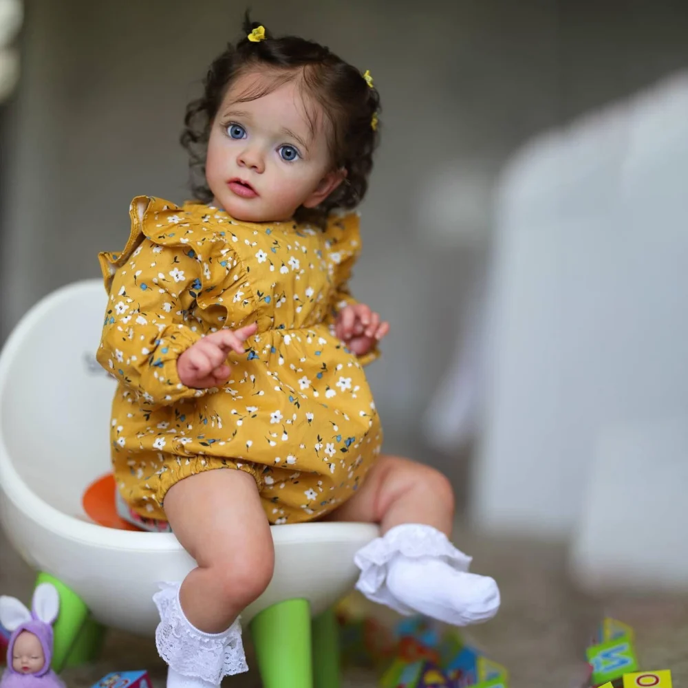 

60CM Reborn Toddler Girl Doll Missy Real Picture 3D Skin Multiple Layers Painting Visible Veins Handmade Art Doll Toys for Girls