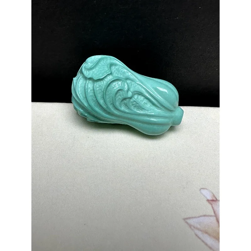 Natural 12x21mm High Porcelain Jinlongshan Jade Chemical Turquoise Cabbage Back Cloud Spacer Bead Accessories