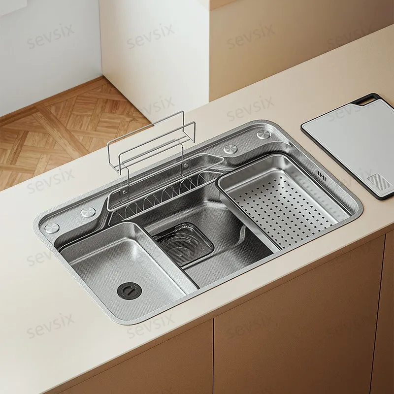 

Modern Minimalist Nano Titanium Alloy Sink Set - High-Efficiency Filter + Cutting Board for Enhanced Kitchen Efficiency