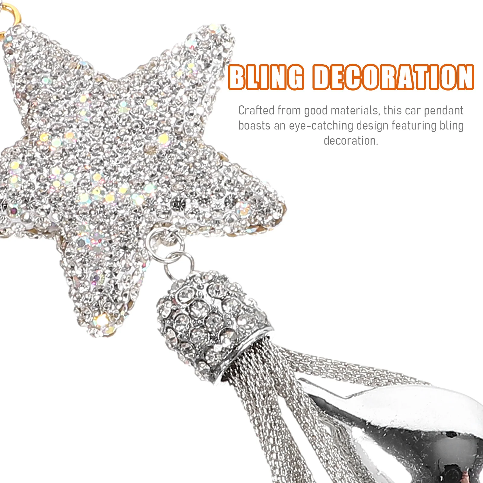 

Star Shaped Car Pendant with Sparkling Bling Design for Car Mirror Hanging Decor Automotive Interior Ornament Compact Style
