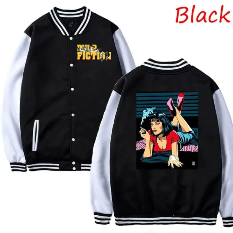 Hot Usa Anime Boy Girl Cartoon Baseball Uniform P-Pulps Fiction Jackets Baseball Uniform Jacket  Sweatshirt  Polyester Tops