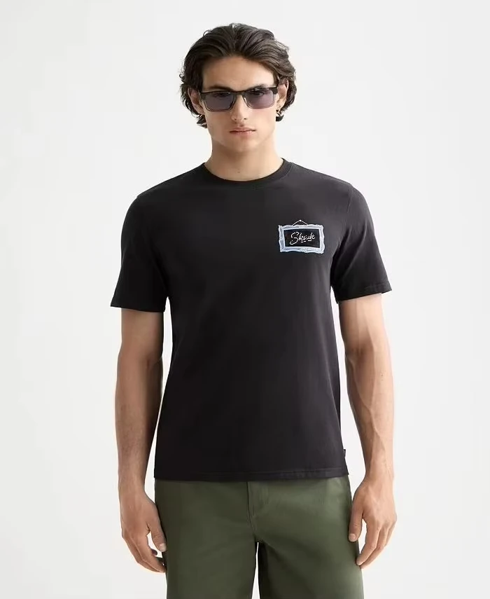 

SKADE Men's Short Sleeve Screen Print Logo Graphic T-Shirt High-end Luxury Is for Both Men and Women Top Y2k