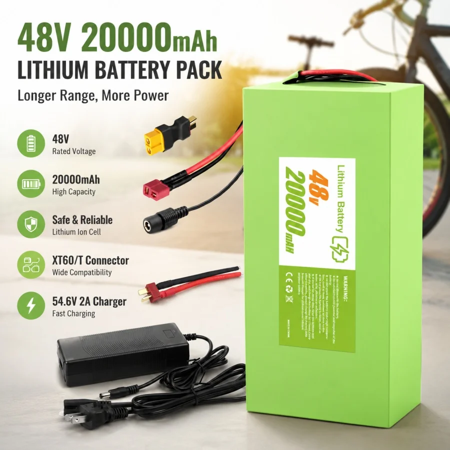 

New 48V30Ah 21700 High-Power Li-Ion Battery 30A BMS, for E-bicycles, E-scooters, and motors ranging from 100-1500 watts