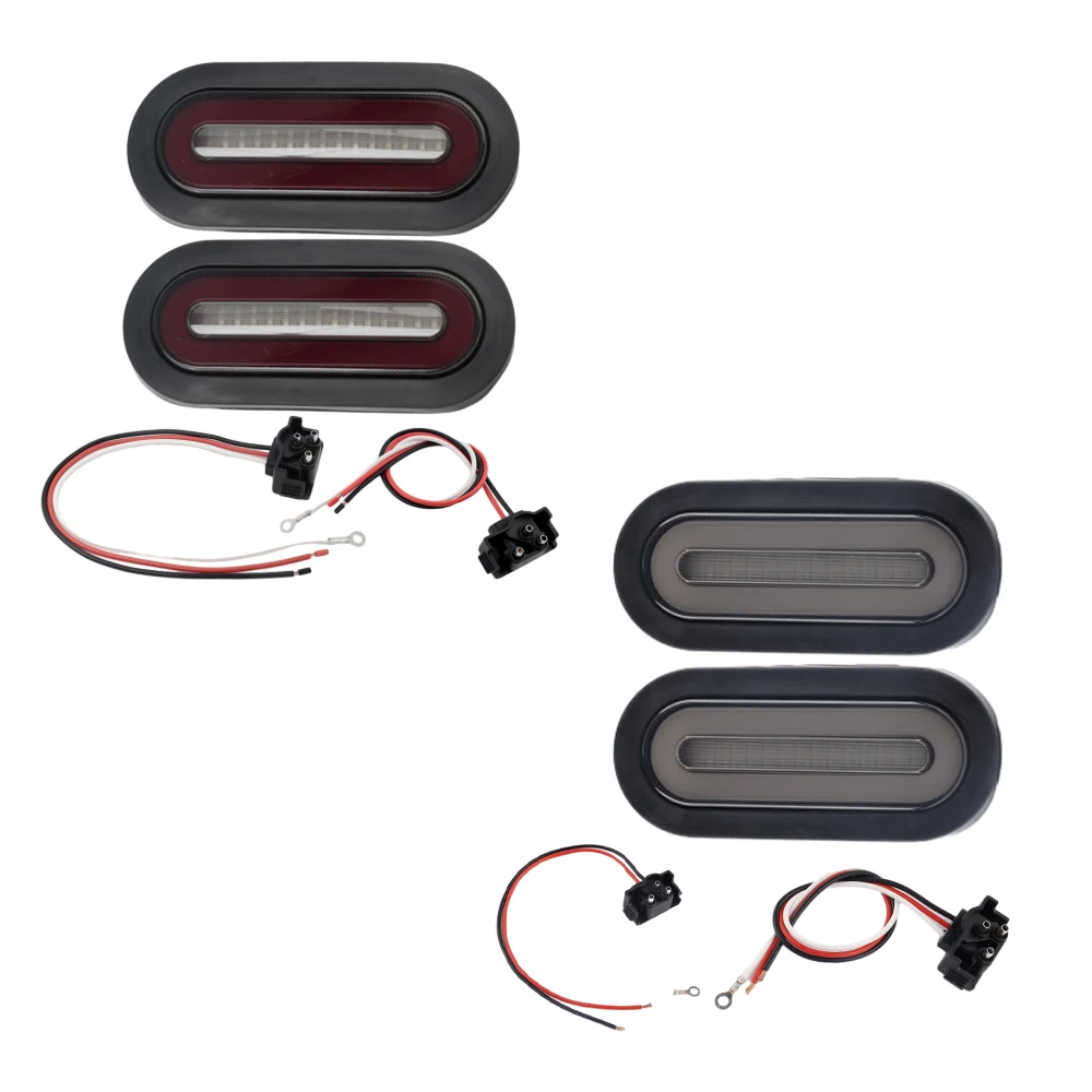 

Комплект из 2 овальных светодиодных задних фонарей (114 LED) красного цвета, 6 дюймов, 12-24В DC, 4-проводные, для прицепов, грузовиков, тягачей, фургонов и автодомов