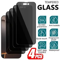 4Pcs Full Cover Anti-Spy Screen Protector for iPhone 17 16 15 14 13 Pro Max 14 15 16 Plus 12 11 Pro XR XS Max Privacy Glass Film