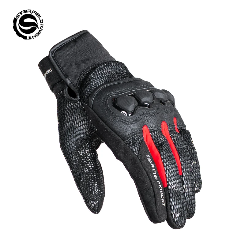 

Star Field Knight Newest Red Motorcycle Gloves Riding Equipment Summer Mesh Breathable Non-slip Multiplicity Joint Protection