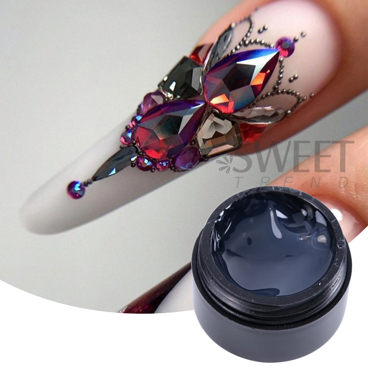 2 زجاجة حجر الراين جيل للأظافر للمجوهرات ثلاثية الأبعاد ديكور لاصق الغراء متعدد الوظائف لزجة النمذجة لتقوم بها بنفسك مانيكير علاج طلاء الأظافر