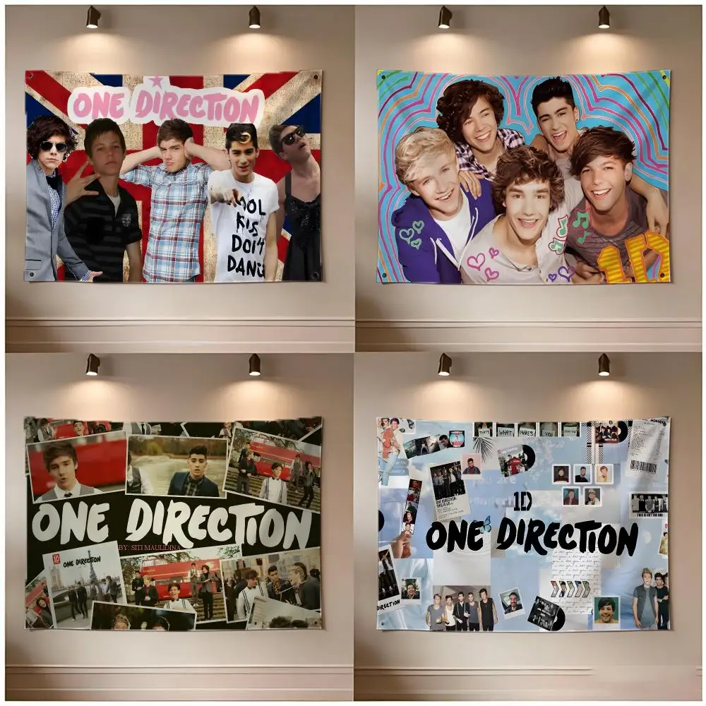 Band Pop One Direction Flags Borderless Four Ring Ornament Indoor Outdoor Decoration Quick Hang Install