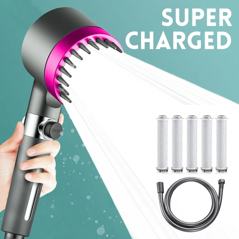 

Ручное окно с фильтром для насадки для душа, смеситель для душа в ванной комнате с новым ионным падением, турбокомпрессором и несколькими режимами распыления