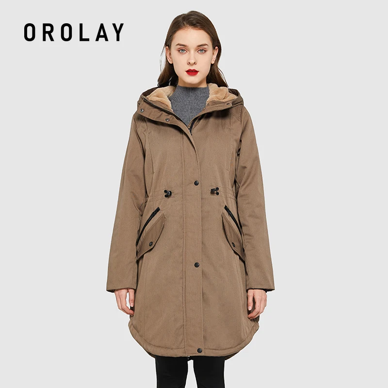 

Orolay Women's Thicken Fleece Lined Parka Mid-Length Winter Coat Hooded Jacket