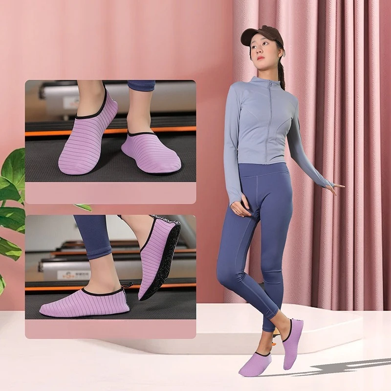 

Women Sport Yoga Pilates No Slip Socks Lined Indoor Floor House Home Shoes Cozy Home Short Sockings Winter Slip Fluffy Slippers