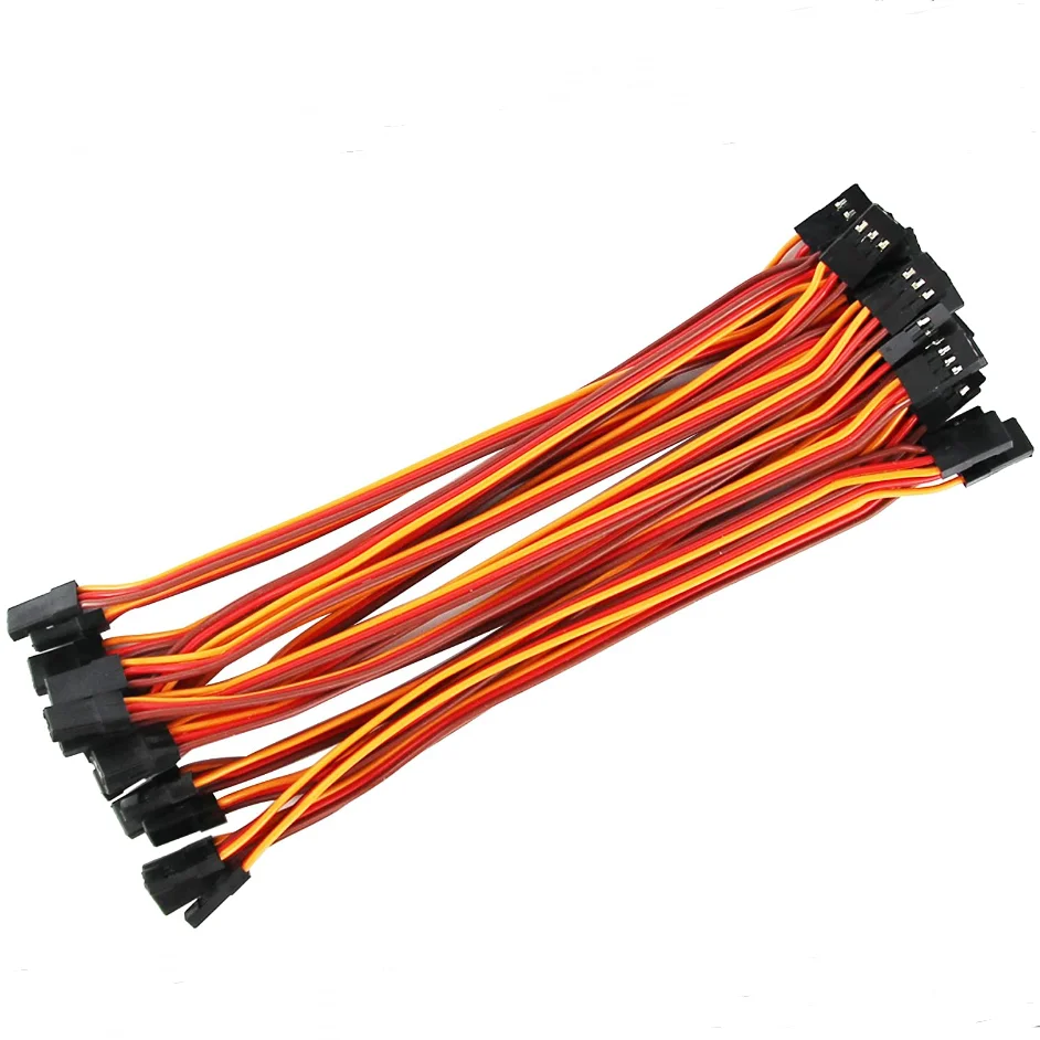 5 pces 22awg 60 núcleos jr compatível macho para macho cabo de fio de extensão servo 100/150/200/300/500mm para o modelo de avião de carro rc