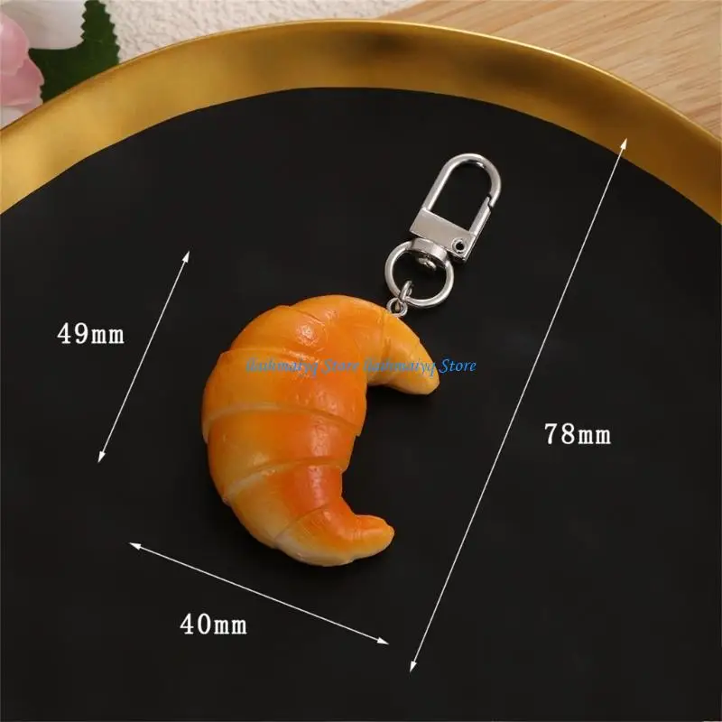 573B Adorable Mini Bread Keychain Realistic Toy Charm Bread Holder For Keys Bags Backpacks And DIY Crafts