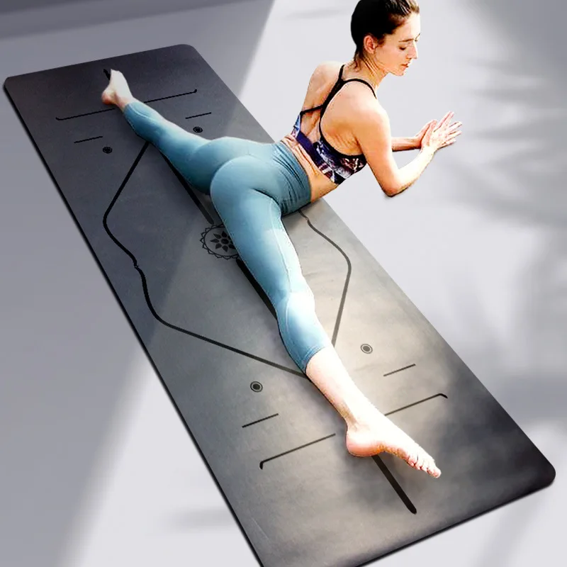 Profesjonalna mata do jogi z naturalnej gumy, antypoślizgowa, cicha, amortyzująca wstrząsy, dla początkujących, dla kobiet i mężczyzn, mata sportowa do fitnessu, lokalna.