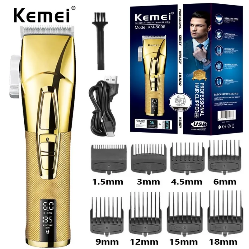 Kemei 5096 professional 2-speed 7000RPM hair clipper for men adjustable electric hair trimmer beard rechargeable haircut machine