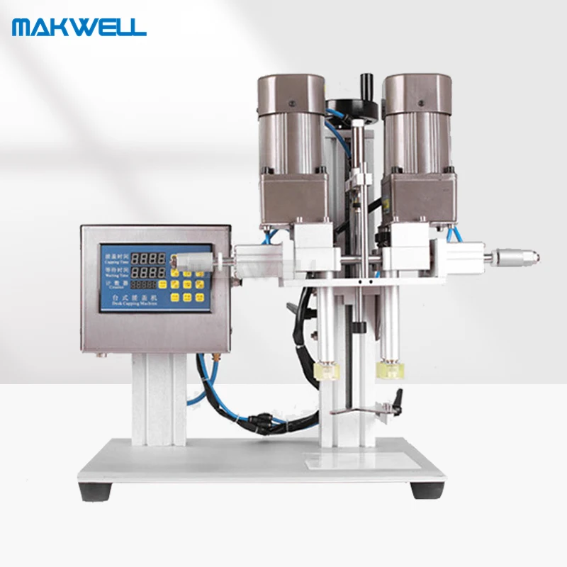 MAKWELL Semi Automatic Desktop Pneumatic Screw Machine Cosmetics Glass Spray Bottle Capping Machine