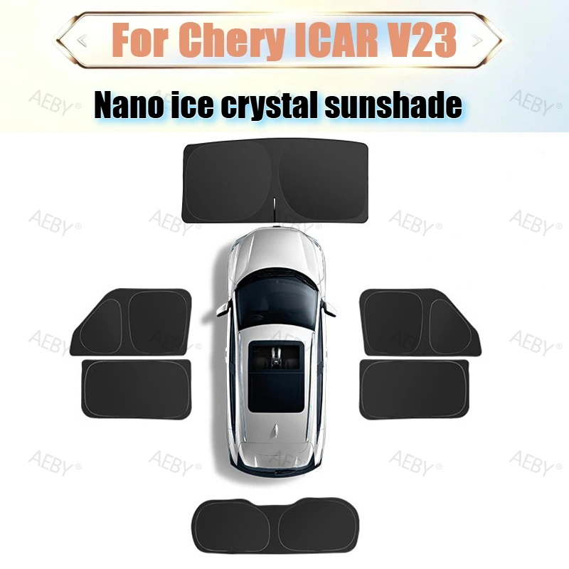 AEBY For Chery iCAR V23 Foldable Sun Shade UV Protection Heat Block Car Window Visor Sunscreen Insulation Interior Accessories
