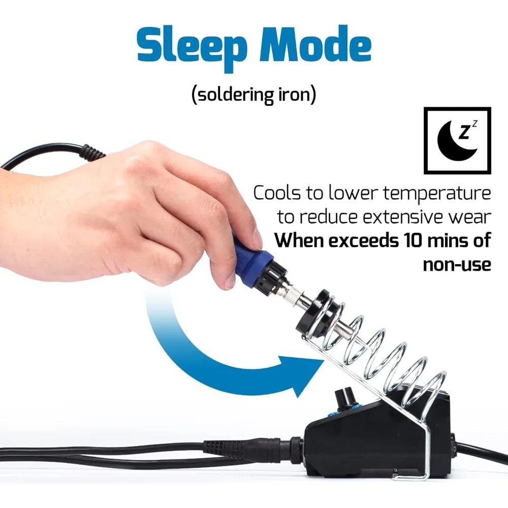Best Selling 882D Soldering Iron Station 2-IN-1 SMD Hot Air Rework Station with 2 Spools of Solder Wire, 5 Soldering Tips