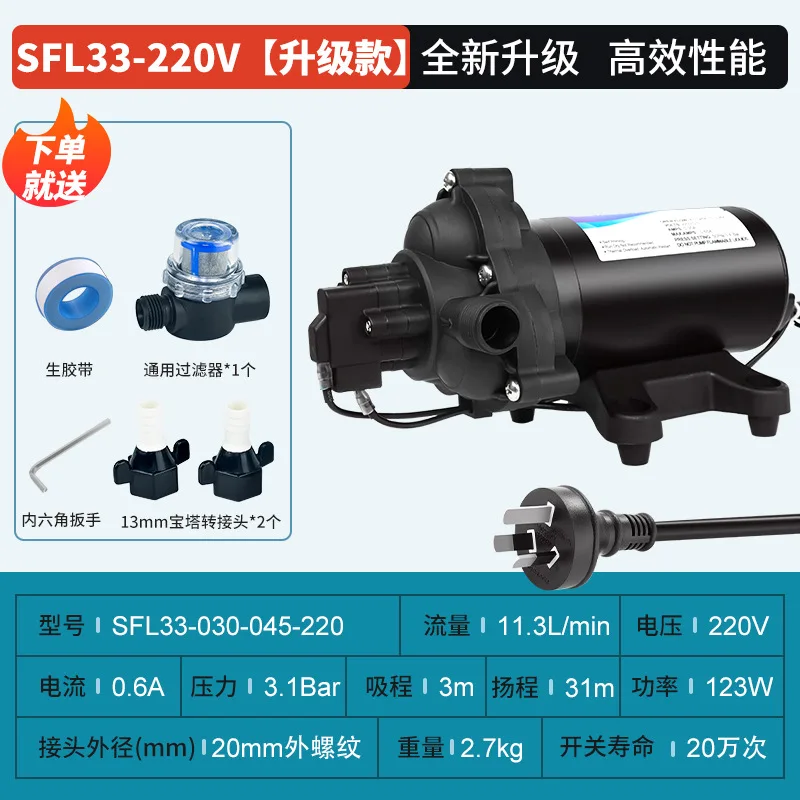 110V 220V Household Boost Diaphragm Water Pump Electric Reciprocating Self Priming Unit With Automatic Pressure Switch