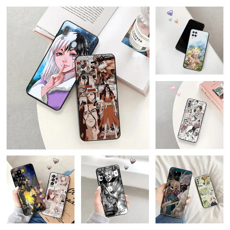 Phone Case for Samsung a24 a20e a21s a22 a23 a25 a11 a12 a13 a14 a15 a10 a30 Dr. Stone Anime Soft Black Silicone Cover