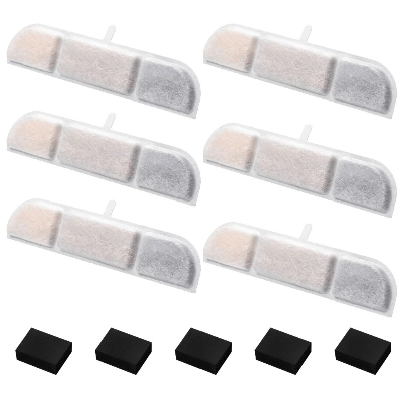 

6Pcs Fountain Filters Filtration System Cotton Filter Foams Water Purifications Filter Sponges Fountain Filter