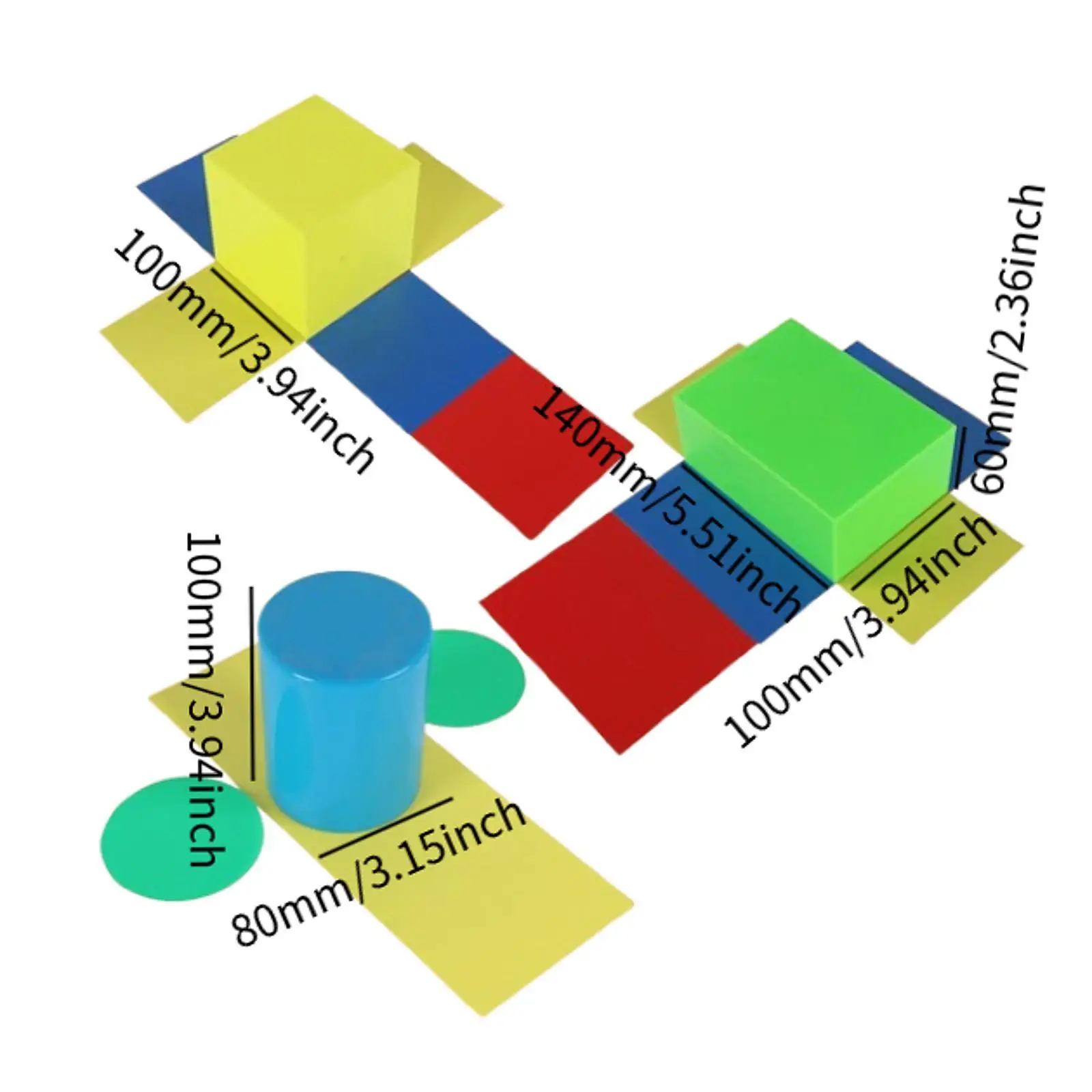 3x 2D3D geometrische effen vorm kleurensorteerspeelgoed voor jongens meisjes kinderen