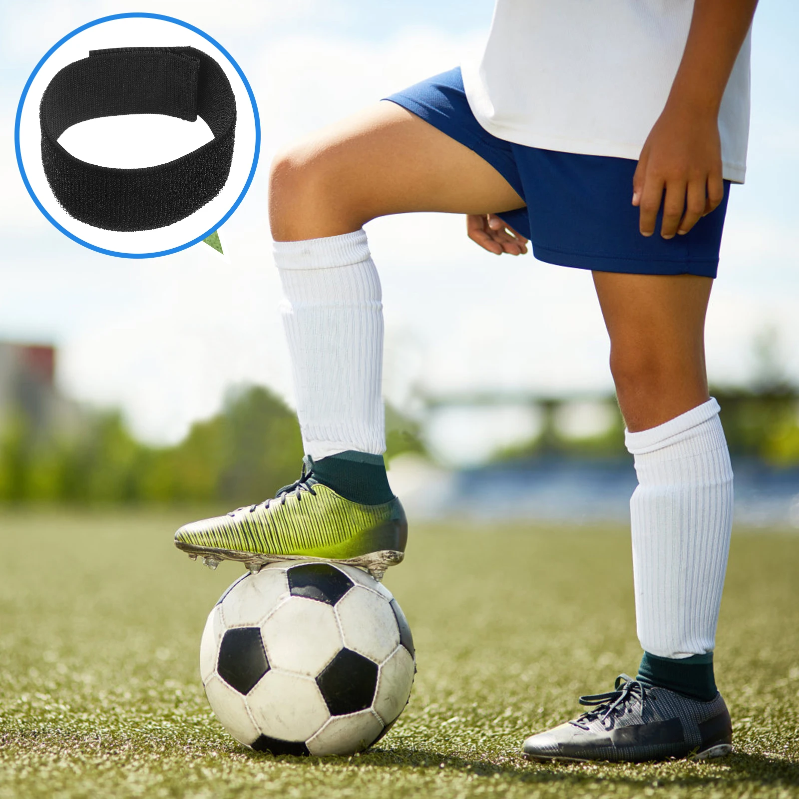 

4 pcs Football Shin Guard Straps Ankle Guards Adjustable Fit Lightweight Antislip Longlasting Sports Supplies Leg Straps Soccer