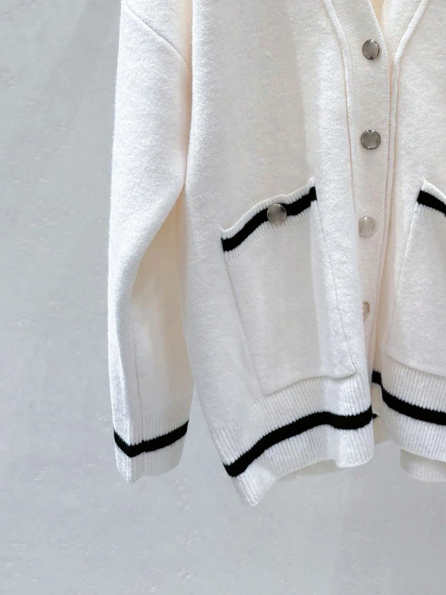 M 홈 난 유 고급 여성 니트 브이넥 레터 스웨터 가디건 가을 겨울 대학 스타일 탑 여성 패션