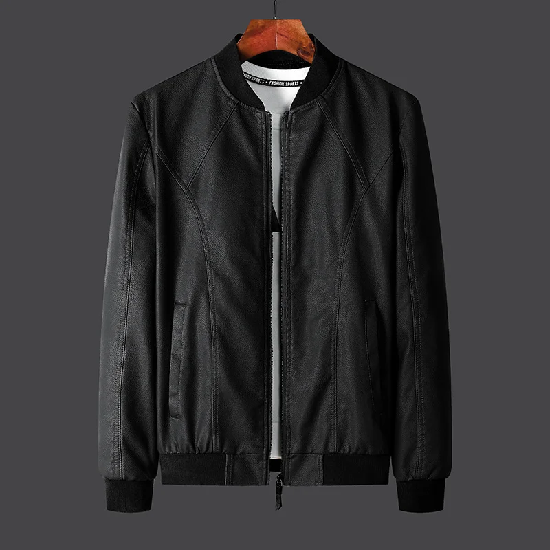 Men Business Jackets Leather Slim Fit Bomber PU Jacket Mens Anti-wind Motorcycle Casual Male Coats jaqueta masculina