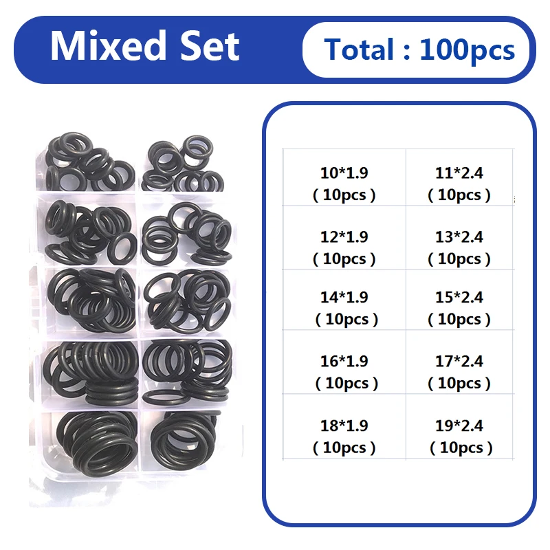 NBR Schwarze O-Ring Gummidichtungen Set Nitrilkautschuk Hochdruck-O-Ringe Nitril-Butadien-Gummi Abstandshalter Ölbeständige Unterlegscheiben – Detail 10